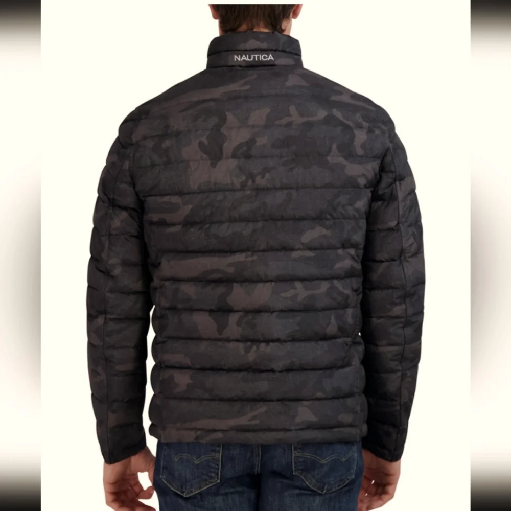 Reversible Camouflage Quilted Stretch Puffer Jacket - Picture 4 of 6
